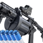 ICS MGL Full Size Airsoft Revolver Grenade Launcher (Color: Black + 6 Shells)
