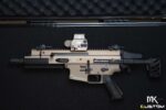 FN Herstal-Licensed SCAR-SC Compact Airsoft AEG BLOWBACK - TAN (Version: + Mira)