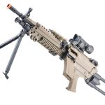 Cybergun FN Licensed M249 MINIMI "Featherweight" Airsoft Machine Gun (Model: Para / Tan / <350 FPS)