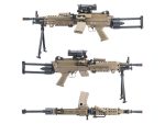 Cybergun FN Licensed M249 MINIMI "Featherweight" Airsoft Machine Gun (Model: Para / Tan / <350 FPS) - Imagen 2
