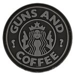 Matrix "Guns and Coffee" Morale PVC Hook and Loop Patch (Color: Black)