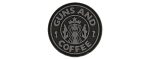 Matrix "Guns and Coffee" Morale PVC Hook and Loop Patch (Color: Black)