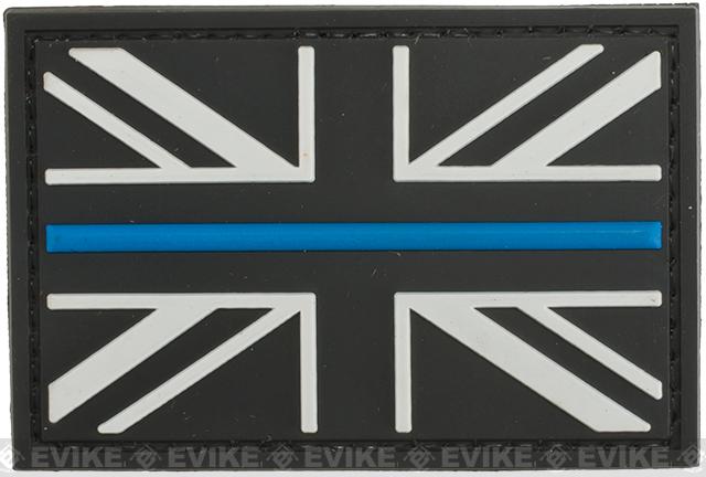 2111lt United Kingdom "Thin Blue Line" PVC Morale Patch - Subdued - Imagen 1