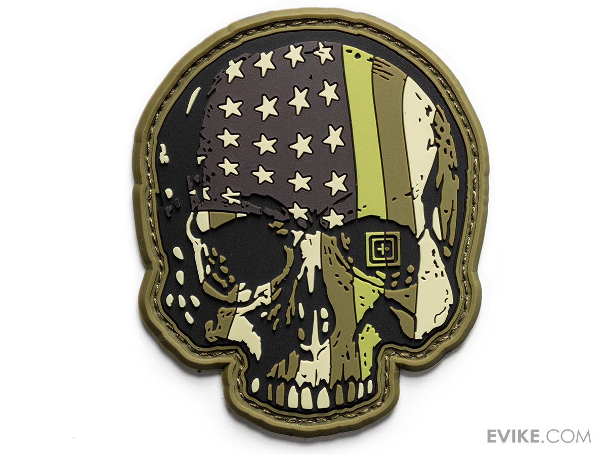 511-117065 5.11 Tactical "Patriot Skull" PVC Morale Patch - Imagen 1