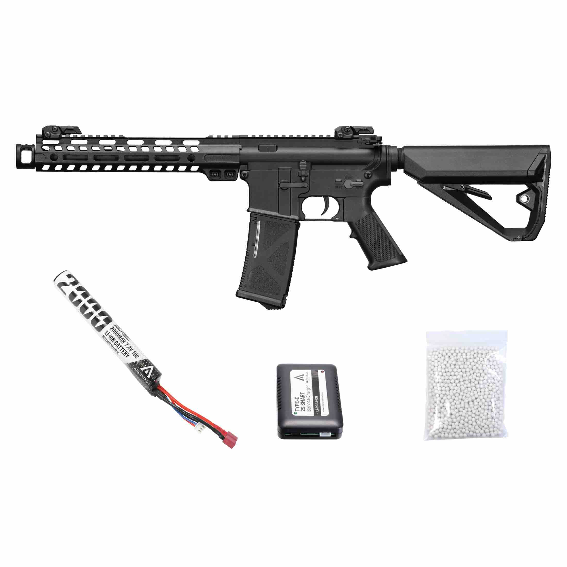 AT-NE01-CQ-ME-PK ARCTURUS - Tactical NEO MOD1 CQB 10.6" Airsoft Rifle Polymer Electric Full/Semi-Auto Airsoft AEG (PAQUETE DE INICIO) - Imagen 1