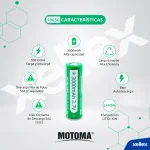 MOTOMA - Lithium Battery 18650 / 3000mah 3.7v FLAT TOP - Recargable - Imagen 2