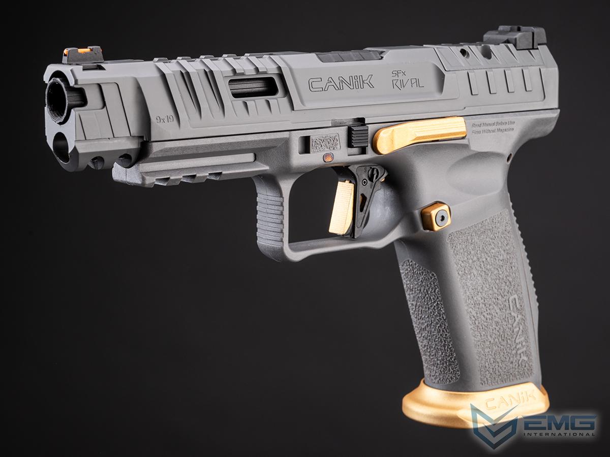 cybergun-110973 EMG x Cybergun CANIK SFx RIVAL Gas Blowback Airsoft Pistol (Color: Grey) - Imagen 1