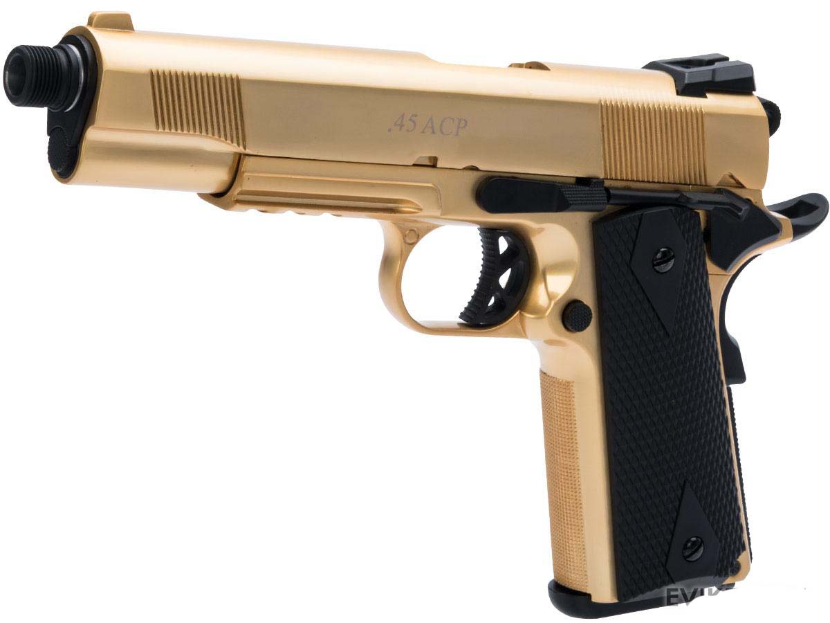we-25024 WE-Tech 24k Gold Plated Heavy Weight Tactical 1911 Gas Blowback Airsoft Pistol - Imagen 1